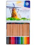Моливи от кедрово дърво Astra Престиж - 24 цвята, в метална кутия - 2t