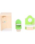 Дървена къща Legler Small Foot Design - С кукли и обзавеждане - 3t