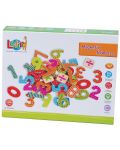 Игрален комплект Lelin - Дървени магнити, Цифри и знаци - 1t