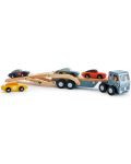 Дървен игрален комплект Tender Leaf Toys - Автовоз с 4 колички - 4t