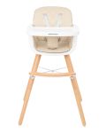 Дървено столче за храненe KikkaBoo - Woody, Бежово - 3t