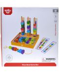 Дървена игра за нанизване Tooky Toy - цветове и форми - 2t