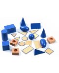 Дървен игрален комплект Smart Baby - Сини геометрични тела, 10 броя - 4t