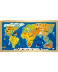 Дървен пъзел Small Foot - Карта на света, 24 части - 1t