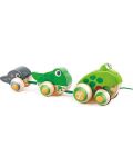 Дървена играчка за дърпане HaPe International - Семейство жабки - 1t