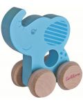 Дървена играчка Eichhorn - Живoтинчета с колела, асортимент - 2t