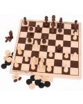 Дървена игра 2 в 1 Bigjigs - Шах и дама - 3t
