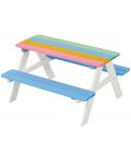 Дървен детски комплект Ginger Home - Маса с пейки за пикник, Rainbow - 1t