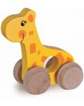 Дървена играчка Eichhorn - Живoтинчета с колела, асортимент - 3t
