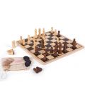 Дървена игра 2 в 1 Bigjigs - Шах и дама - 2t