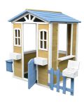 Дървена детска къща Ginger Home - Бяло-синя - 2t