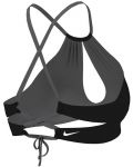 Дамско горнище на бански Nike - High Neck, черно - 2t