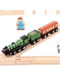 Дървен влаков комплект Bigjigs - Летящият шотландец - 2t