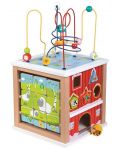 Образователна играчка Lelin - Дидактически куб, Ферма - 3t
