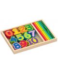 Дървен комплект Acool Toy - Цветни цифри и пръчици - 1t