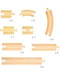 Дървен комплект Bigjigs - Допълнителни релси, 24 части - 2t