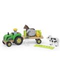 Дървен комплект Viga - Трактор с фермер и животни - 1t
