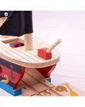 Дървена играчка Bigjigs - Пиратски кораб - 5t