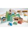 Дървен влаков комплект Tender Leaf Toys - Невероятният планински влак - 10t