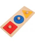Дървен сортер Smart Baby - С квадрат, триъгълник и кръг - 1t