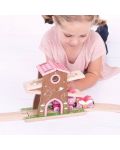 Дървена играчка Bigjigs  - Къща на дървото с релси - 4t