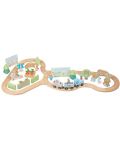 Дървен игрален комплект Orange Tree Toys Peter Rabbit - Влак с релси и фигури - 3t