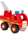 Дървена играчка Small Foot - Пожарна, червена - 3t