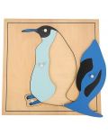 Дървен пъзел с животни Smart Baby - Пингвин, 4 части - 2t