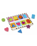 Дървен пъзел Melissa and Doug - Цветни форми, 8 части - 3t