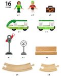 Дървен комплект Brio - Влакче и релси - 3t