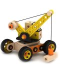 Дървен конструктор Acool Toy - Кран, с болтчета и гайки - 1t