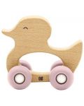 Дървена играчка с чесалка KikkaBoo - Duck, Pink - 1t