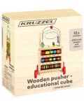 Дървенa количка за бутане Kruzzel - Образователен куб - 2t