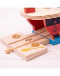 Дървена играчка Bigjigs - Пиратски кораб - 3t