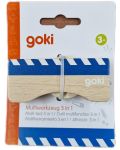 Дървена играчка Goki - Многофункционален инструмент 3 в 1 - 3t