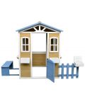 Дървена детска къща Ginger Home - Бяло-синя - 1t