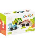 Дървена играчка на колела Cubika - Весели динозавърчета - 2t