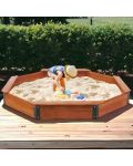 Дървен детски пясъчник с покривало Ginger Home - Octagon - 3t