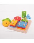 Дървена играчка за сортиране Bigjigs - С геометрични фигури - 2t