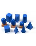Дървен игрален комплект Smart Baby - Сини геометрични тела, 10 броя - 3t