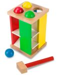 Дървена играчка Melissa & Doug - Кула с топчета и чук - 1t