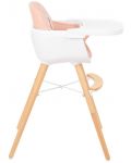 Дървено столче за храненe KikkaBoo - Woody, розово - 3t