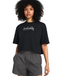 Дамска тениска Under Armour - UA Boxy Crop Branded, черна - 4t