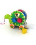 Дървена играчка Acool Toy - Костенурка сортер с колелца - 2t