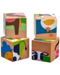 Дървен пъзел с кубчета Lucy&Leo - Домашни животни - 4t