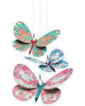 Висяща декорация за детска стая Djeco – Блестящи пеперуди, 3 броя - 1t