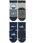 Детски чорапи със силиконова подметка Sterntaler - С акули, 23/24 размер, 2-3 години, 2 чифта - 2t
