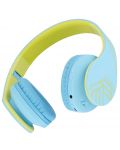 Детски слушалки PowerLocus - P2, безжични, сини/зелени - 4t