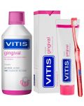 Dentaid Vitis Комплект Gingival - Вода за уста и Паста, 500 + 100 ml + Четка, асортимент - 3t