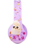 Детски слушалки PowerLocus - P2 Kids Angry Birds, безжични, розови/лилави - 4t